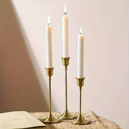 Metal Bell Candlestick Holders Set – Vintage Copper & Black Taper Candle Holders for Wedding Centerpieces, Christmas Table Decor, Halloween, Anniversary, Birthday Party, Home & Hotel Decoration