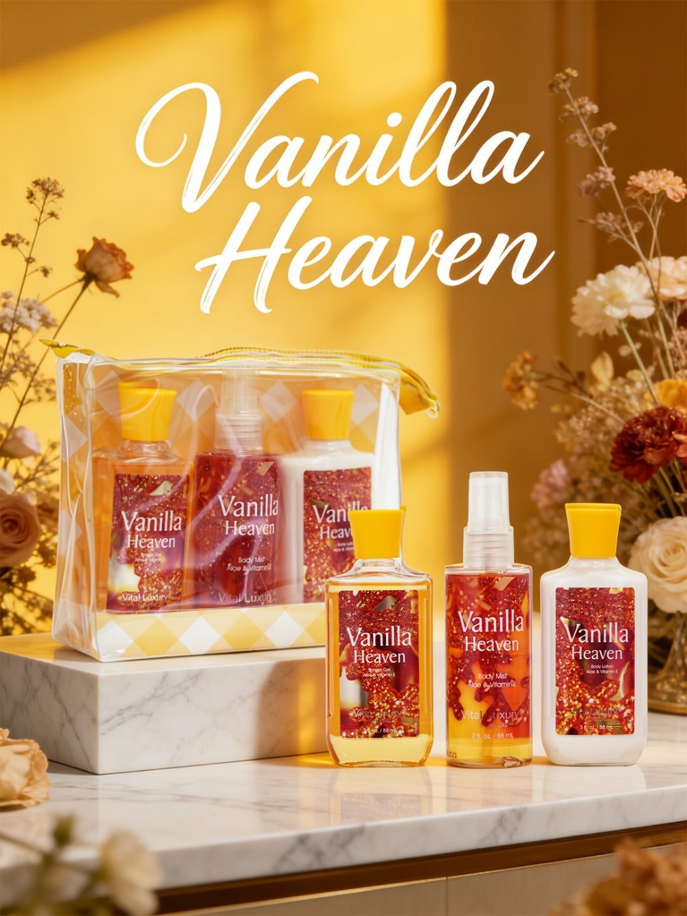 Three-Piece Peppermint Eucalyptus Bath Set with Body Lotion, Shower Gel and Fragrance Mist