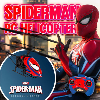 Marvel Spider-Man 2CH IR Remote Control Helicopter – Indoor Flying Toy for Kids Boys Superhero Fan – Birthday Christmas Gift for Ages 6 7 8 9 10+