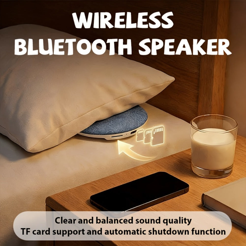Bone Conduction Pillow Speaker Sleep Headphones Ultra-Thin 11mm Wireless Bluetooth White Noise Machine Bass Stereo TF Card Auto Shut-Off Timer for Side Sleepers Insomnia Relief Relaxation Gift