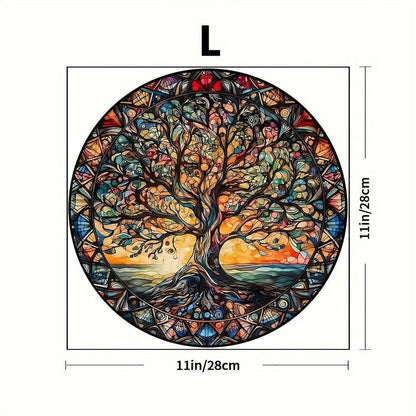 Tree of the Universe Wooden Jigsaw Puzzle with Irregular Pieces and 11 x 11 Inch Pictured Display Size