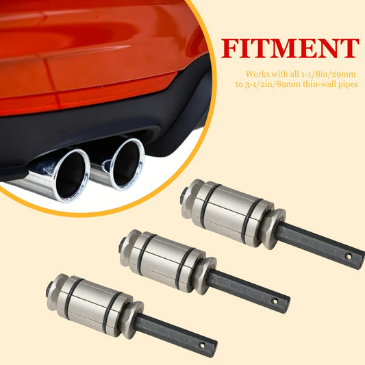 Exhaust Pipe Expander Set 3-Piece – Heavy-Duty Forged Carbon Steel Muffler & Exhaust System Repair Tool Non-Slip Grip for Car, Truck, Motorcycle & ATV