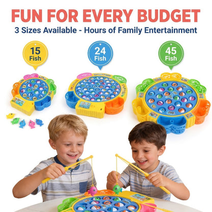 Electric Musical Fishing Game Toy for Kids – Rotating Fishing Board with Colorful Fish, Lights & Music, Interactive Family Game & Educational Learning Toy for Boys & Girls Ages 3+, Fun Birthday Gift