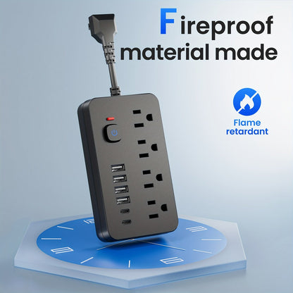 Power Strip Wall-Mount Outlet Extender with 10-in-1 or 14-in-1 Port Layout, USB-C and Master Switch