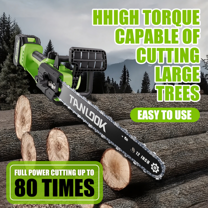 Cordless Electric Chainsaw – Battery Powered, Portable Chain Saw for Tree Pruning, Wood Cutting, Garden & Yard