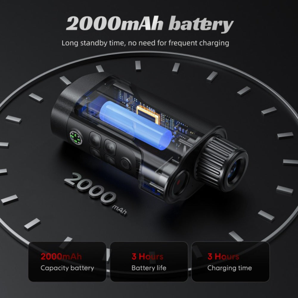 Night Vision Monocular 1080P HD 5W IR 2600FT Range 10X Digital Zoom 2-Inch Screen Handheld Night Vision Scope for Hunting Camping Wildlife Observation Home Security Gift for Men