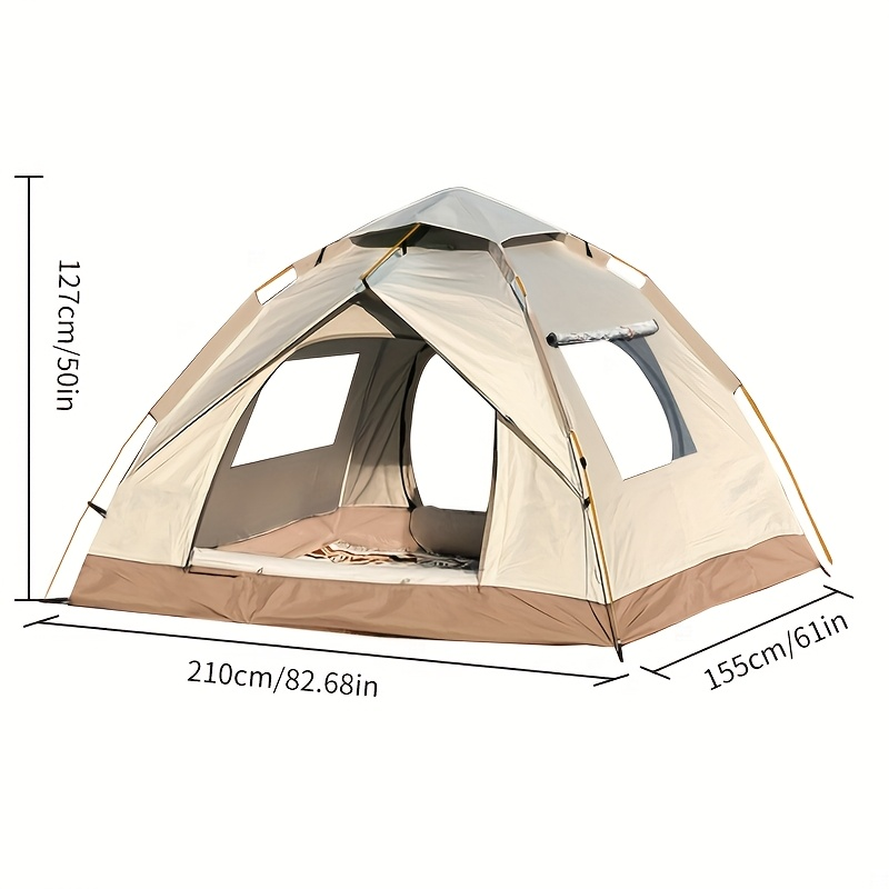 Pop Up Tent Windproof Sun Resistant Double Door Camping Outdoor