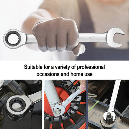 Twenty-Two-Piece SAE and Metric Combination Ratcheting Wrench Set with Storage Bag for Workshop Use