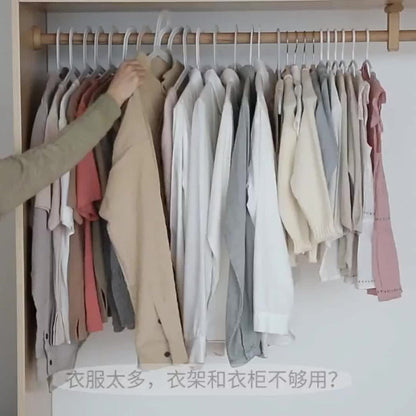 Five-Tier Cascading Clothes Hanger Organizers with Padded Arms in a Two-Piece Black Set for Closets
