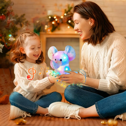 Plush Toy – Rainbow Elephant 12-Inch Light-Up Design with Optional Music for Colorful Room Display