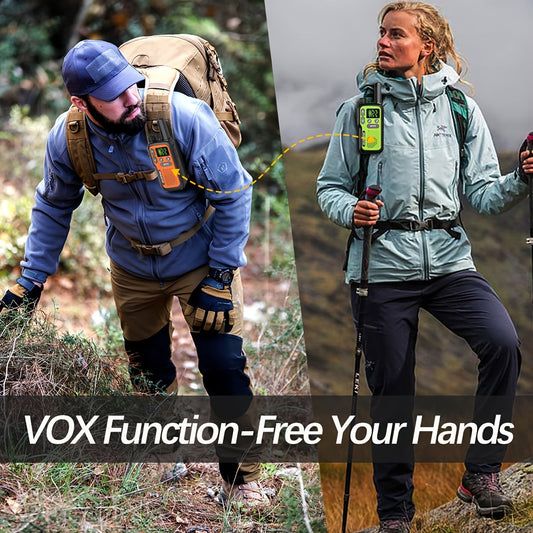Long Range Walkie Talkies for Adults, BAOFENG 22 FRS Channels LCD Display VOX Hands-Free, USB-C Rechargeable Li-ion Battery, 2-3 Mile Range, for Hiking Camping Family Outdoor Emergency