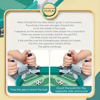 Compact Tabletop Football Flick Game with Twin Scoreboards and 6- or 10-Ball Checkout Options