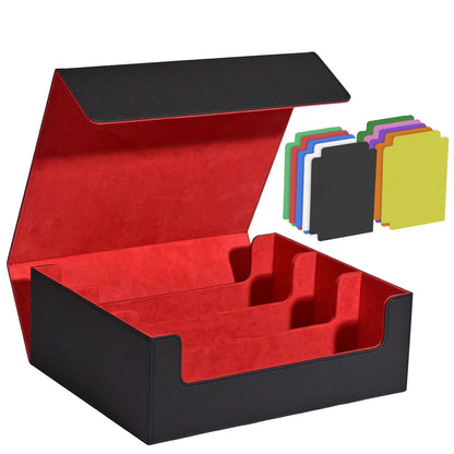 Large Trading Card Storage Box with 10 Dividers, Four Compartments and Five Color Options for Collectors