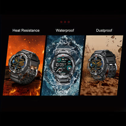 2-in-1 Smartwatch with Built-In Earphones 1.46 Inch IPS Touch Screen 100 Sport Modes Outdoor Fitness Tracker Heart Rate Blood Oxygen Sleep Monitor Weather Alarm Remote Control iPhone Android Compatible Extra Strap Included