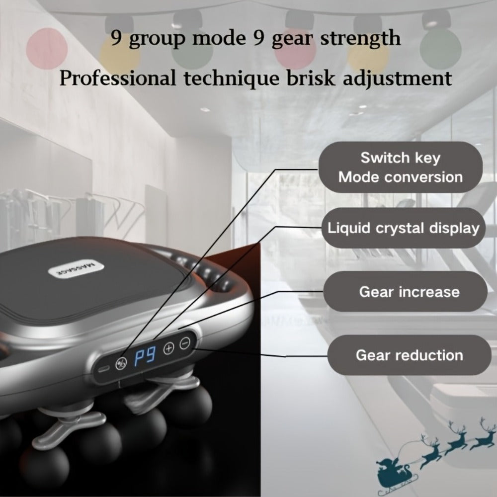 Multihead Massage Gun in Gray with 12, 16 or 22 Massage Heads, Nine Gear Positions and Nine Mode Groups