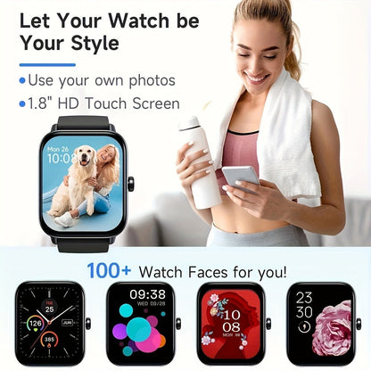 Smartwatch – with Remote Photo Control & HD Voice Calling, Large Screen Unisex , Message Notifications, Multiple Sport Modes, Heart Rate…