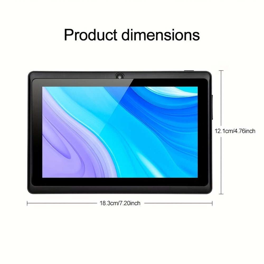 Bluetooth Android 14 Tablet 7 Inch, 4GB RAM 32GB ROM Expandable, Quad-Core IPS HD Display 3500mAh Battery, Dual Camera Wi-Fi, Lightweight Portable Tablet for Kids Students Seniors Everyday Use – Gray