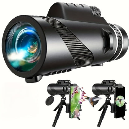 10x42 Monocular Telescope with Smartphone Adapter, Tripod and Black or Green Checkout Options