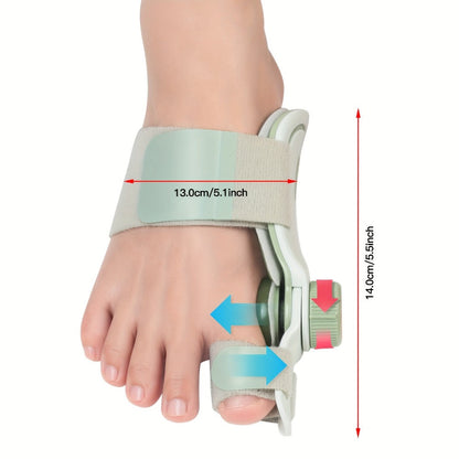 Adjustable Knob Big Toe Alignment Splint with Three Angle Plates for Left or Right Foot, One-Piece Option