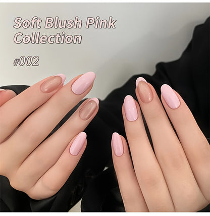 Gel Nail Polish – Set 8 Colors Semi-Permanent Soak-Off LED Cure Long-Lasting Manicure Kit - 0.51oz Each Bottle Gentle Pink Shades…
