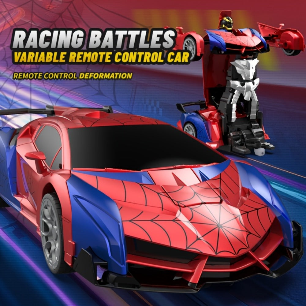 Transforming RC Car for Kids 1:18 Scale – One-Button Deformation Robot Remote Control Stunt Car, 2.4GHz 360° Rotating Drift Toy for Boys & Girls Ages 3 4 5 6, Birthday Christmas Holiday Gift (Red)