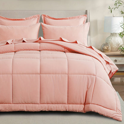 7 Piece Comforter Set Luxury Soft Fluffy Bedding All Season Bed in a Bag with Comforter Fitted Sheet Flat Sheet Pillowcases Hypoallergenic Breathable Easy Care Queen King Twin XL Full