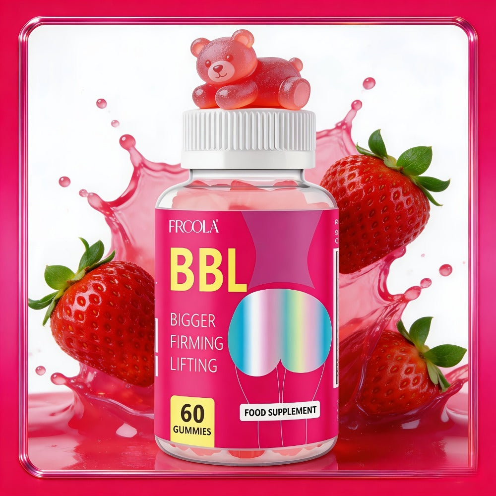 BBL Gummies for Women Butt Enhancement 60 Count Strawberry Flavor – Supports Curves Feminine Confidence Body Shaping Skin Elasticity Natural Lift Daily Wellness Supplement