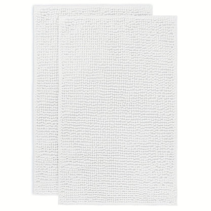 Chenille Bath Rug Extra Thick Soft Absorbent Non-Slip Bathroom Mat Machine Washable, Multiple Sizes & Colors