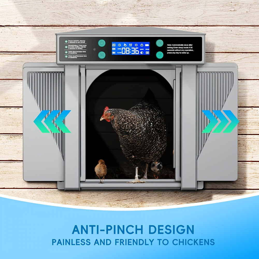 Automatic Chicken Coop Door | Timer Light Sensor Anti-Pinch Auto Open