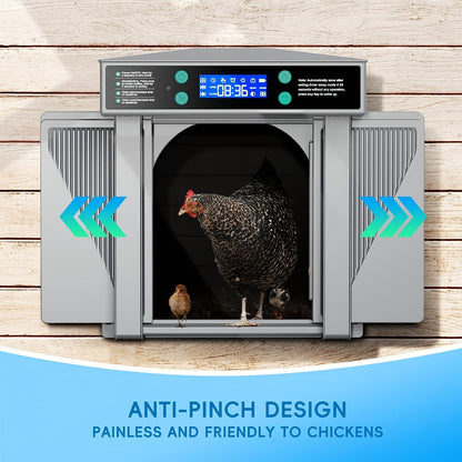 Automatic Chicken Coop Door | Timer Light Sensor Anti-Pinch Auto Open