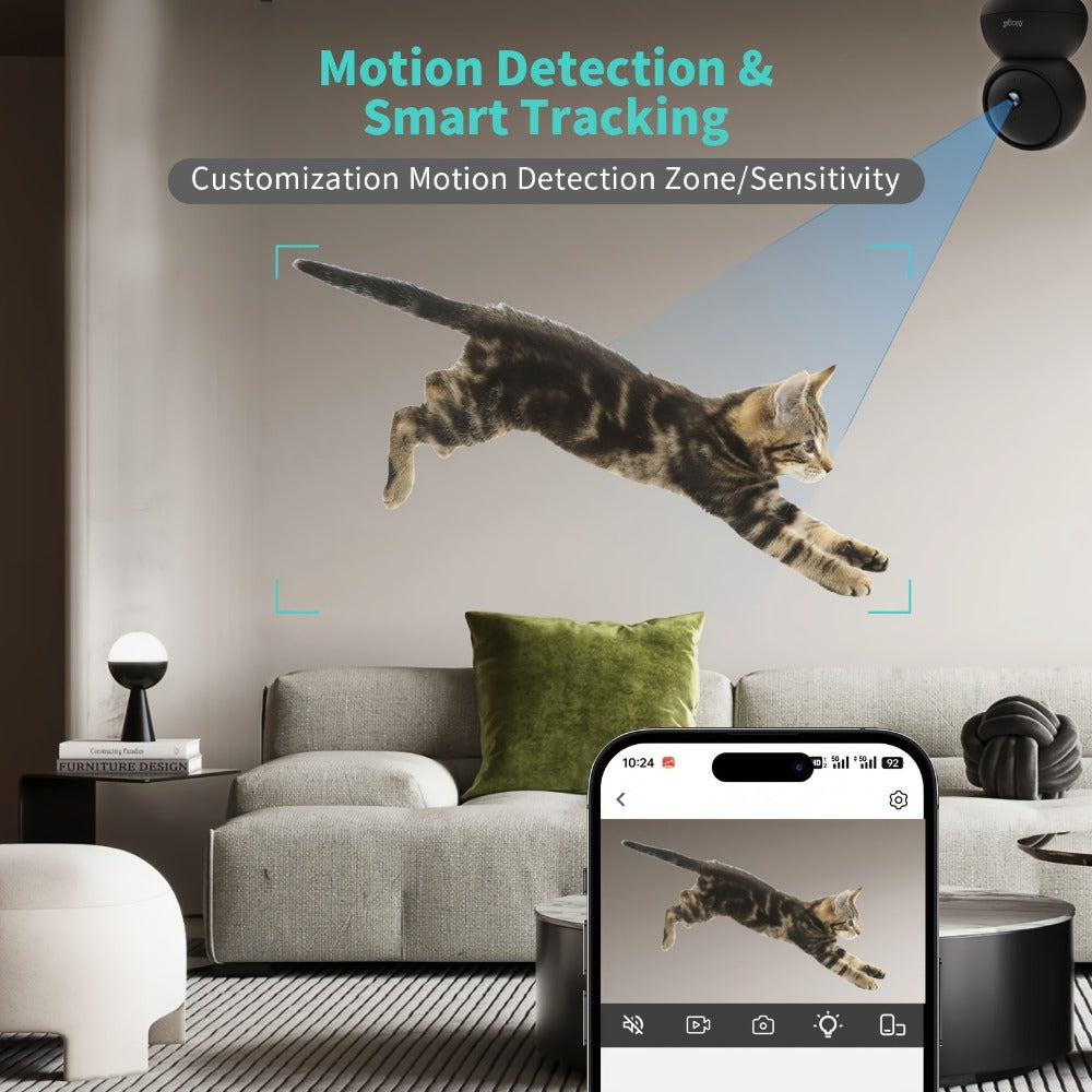 Indoor Security Camera 4MP Dual-Band WiFi Model with 360° Rotation, Night Vision and Two-Way Audio