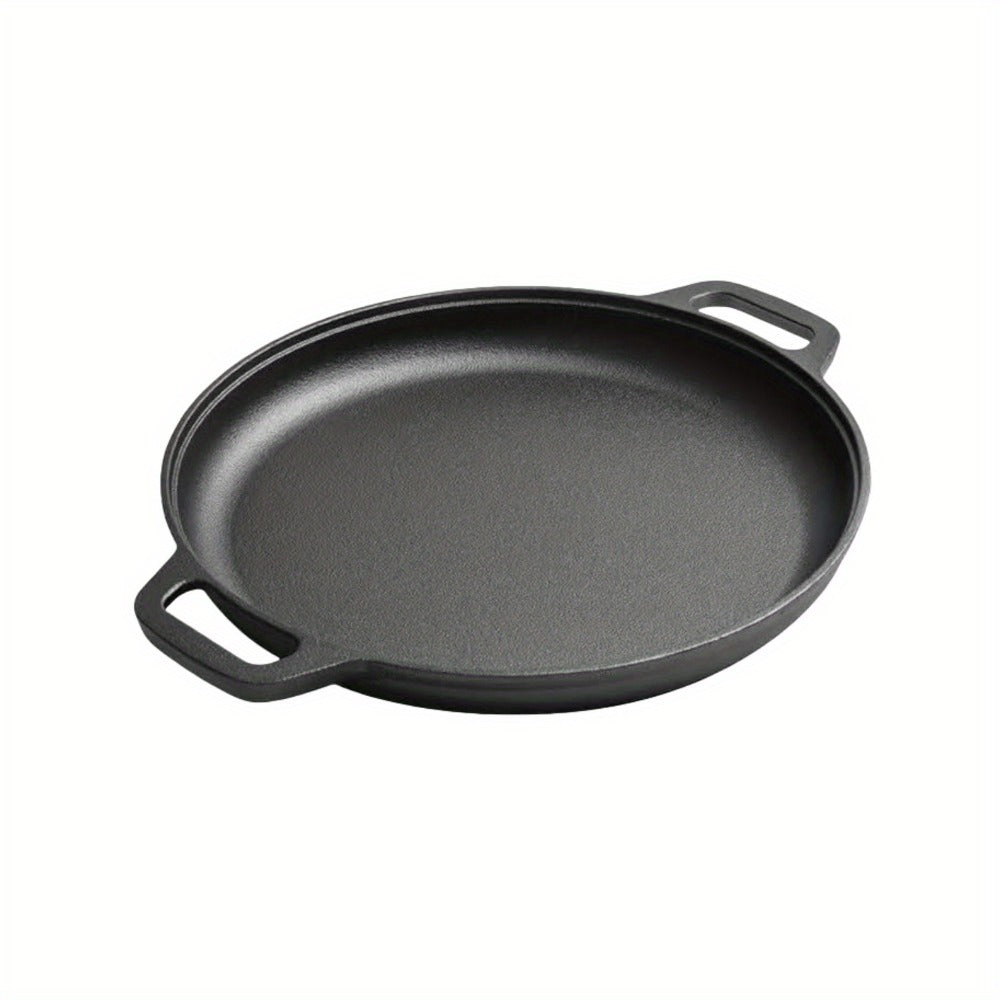 Pre-Seasoned Cast Iron Pan Set - Non-Stick Multifunctional Skillet for Pizza Home Kitchen Outdoor Cooking