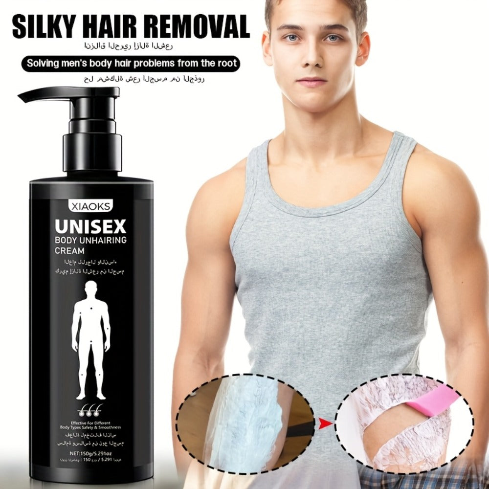 Hair Removal Cream XIAOKS 150g Black Pump Bottle with Carton for External Chest Back and Body Grooming