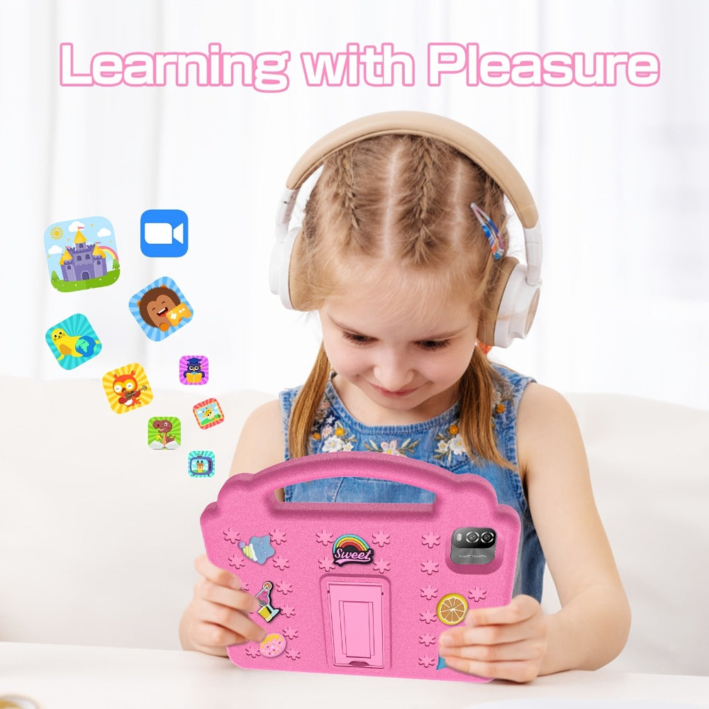 Kids Tablet 10.1 Inch with Android 15, 3GB RAM, 64GB Storage, 1TB Expansion, WiFi 6 and Case