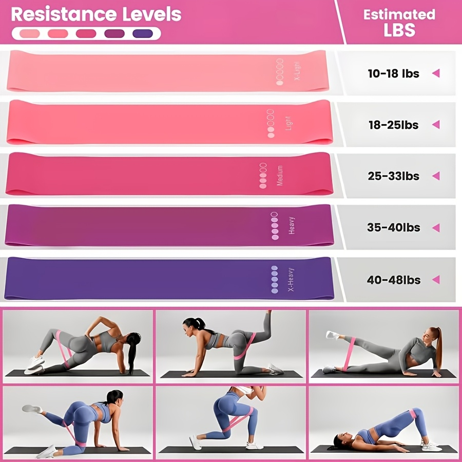 Pink 13-Piece Pilates Ring and Resistance Band Set with Ball, Socks, Straps and Drawstring Bag