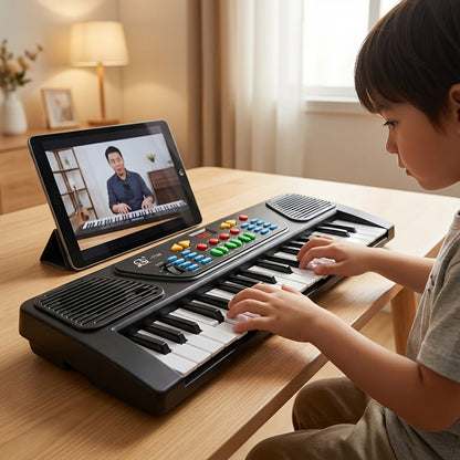 Kids Electronic Piano 37 Keys with Microphone, USB Powered Keyboard for Young Learners, Sing-Along Music Education Toy, Family Fun for Parents & Children, Birthday Celebration Musical Gift for Boys & Girls Ages 3+