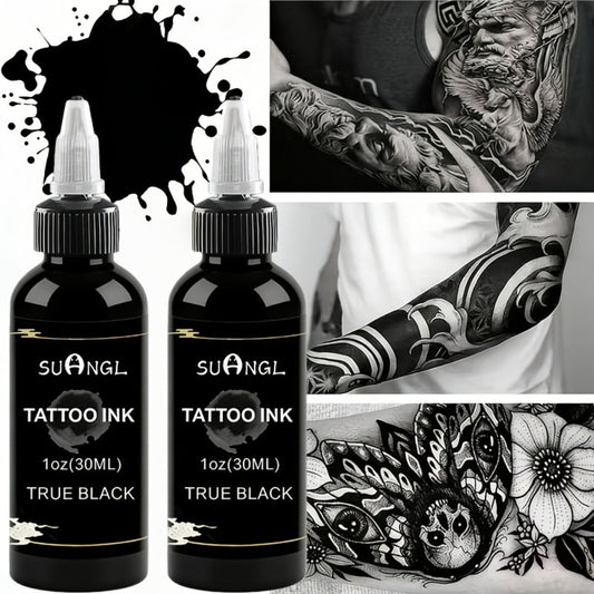 Tattoo Ink Black and White 1.01oz Bottle Options with Single, Two-Bottle and Mixed Color Sets