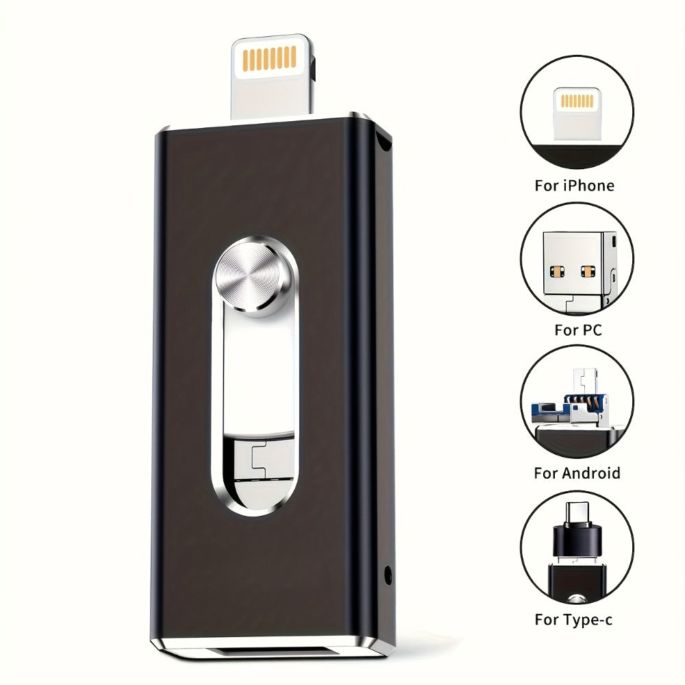 64GB Metal USB Flash Drive High Speed Aluminum Alloy Compact Memory Stick Plug and Play for iPhone iPad Android Mac Windows PC Study Work Travel – Black Gold Premium Design