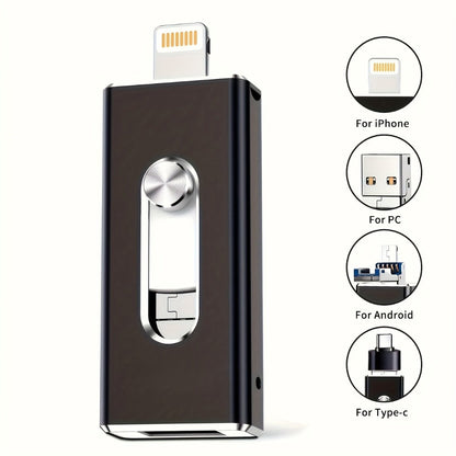 64GB Metal USB Flash Drive High Speed Aluminum Alloy Compact Memory Stick Plug and Play for iPhone iPad Android Mac Windows PC Study Work Travel – Black Gold Premium Design
