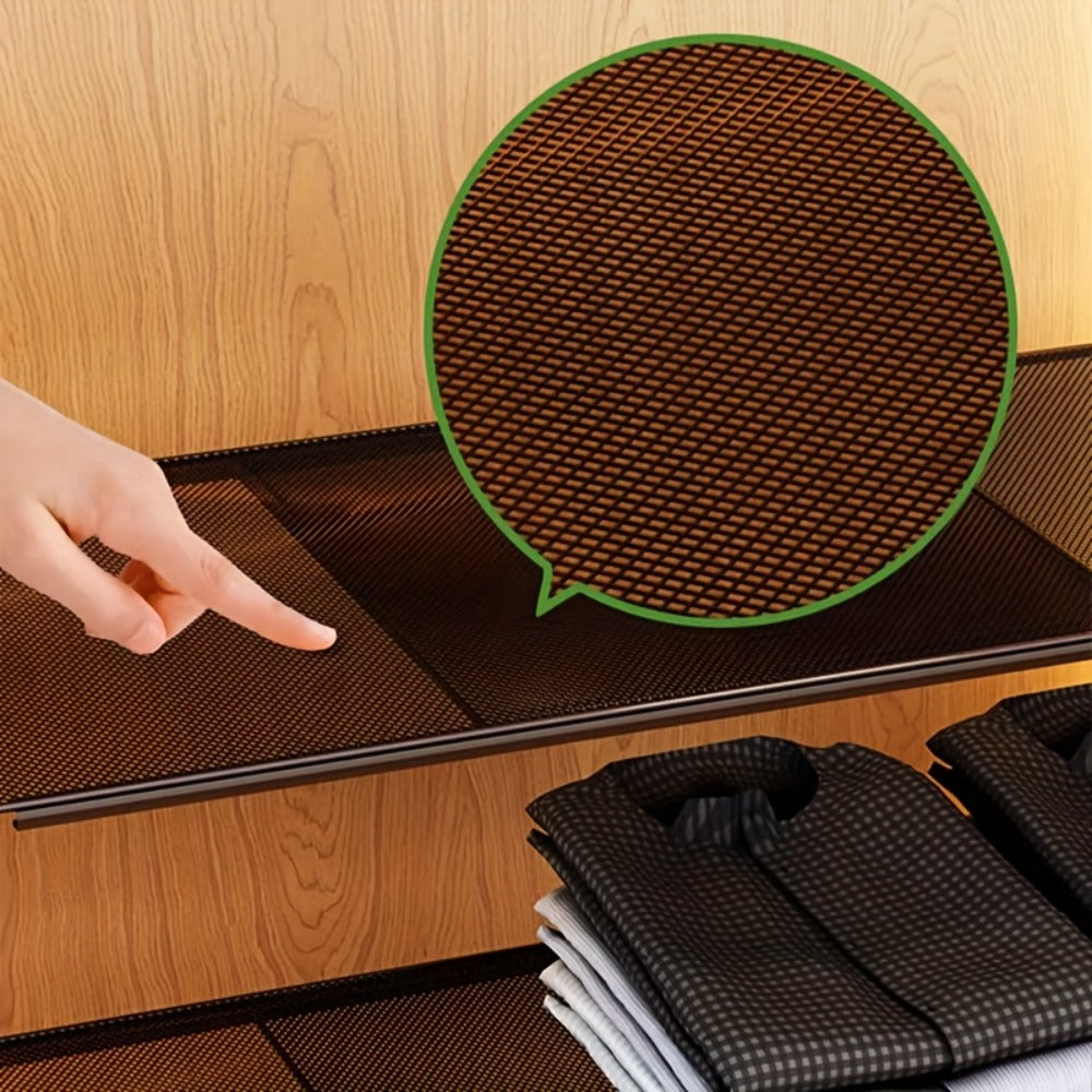 Expandable Storage Rack with Retractable Metal Shelf, Stackable Layout and Black Black Version