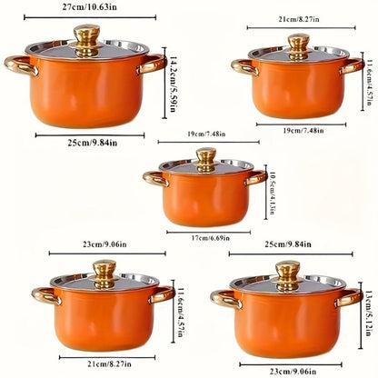 Non-Stick Cookware Set Pots and Pans 10 & 12 Piece – Heat-Resistant Frying Pan, Saucepan & Stewpot | Honeycomb Coating Stainless Steel Kitchen Cooking Set for All Stoves | Stylish Durable Multifunctional