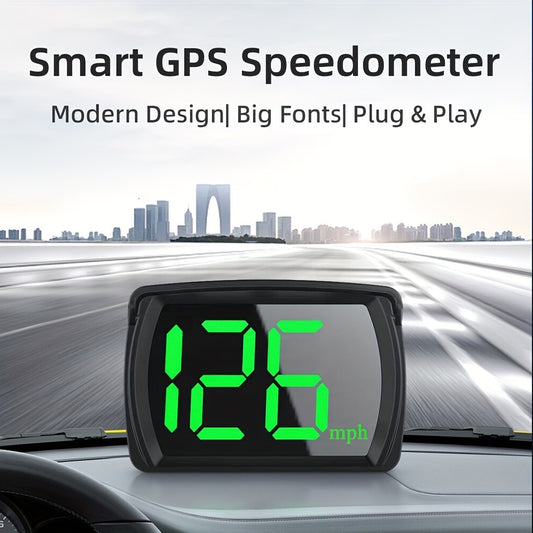 Car HUD Head Up Display OBD2 + GPS Speedometer 3-Inch Windshield Projector, Real-Time Speed MPH, Universal Fit for Cars Trucks Buses Bikes Scooters