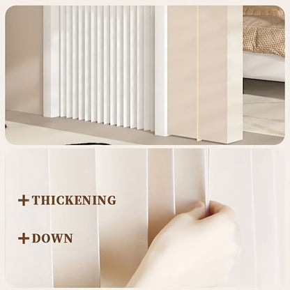 Magnetic Room Divider Curtain Doorway - Rodless Bohemian Striped Door Curtain, 210GSM Thickened Polyester, Natural Drape, Space Partition for Living Room Bedroom Kitchen, Machine Washable, No Rod Needed