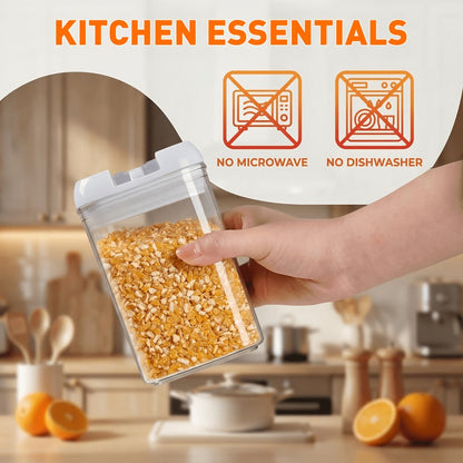 Plastic Food Storage Containers with Lids - Leak Proof Airtight Kitchen Organizer Set for Home Cooking, Dining and Outdoor Meals