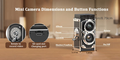 Digital Camera CHUZHAO Retro TLR-Style Model with 12MP Capture Marking, 1080P Video, Autofocus and Dual Filters