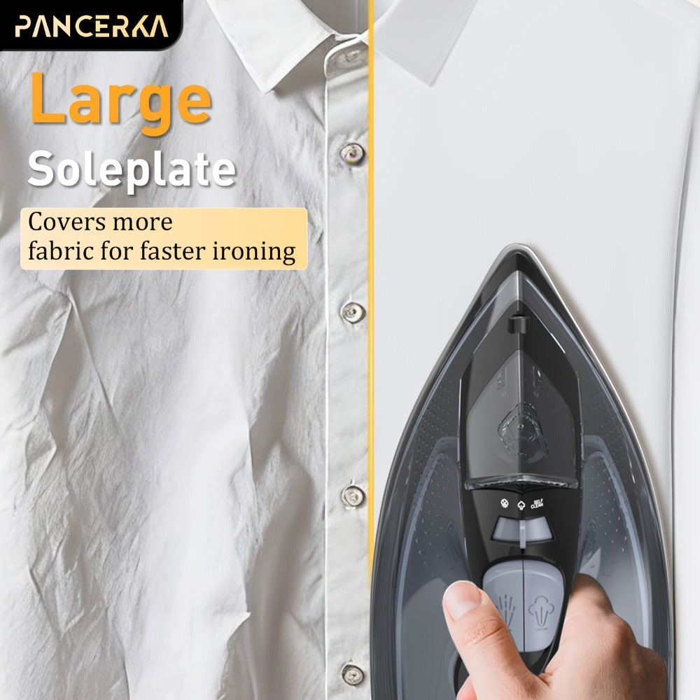 Black 1200W Steam Iron with Three Temperature Settings, Spray Button and Transparent Water Tank