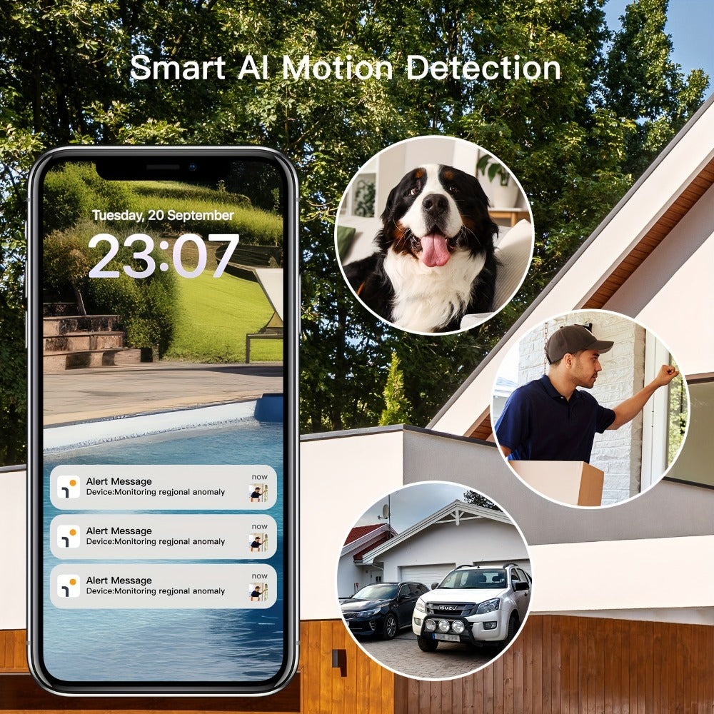 3MP Solar PTZ Outdoor Security Camera with 2.4GHz WiFi, Sold Alone or in One- or Two-Camera Solar Panel Packages