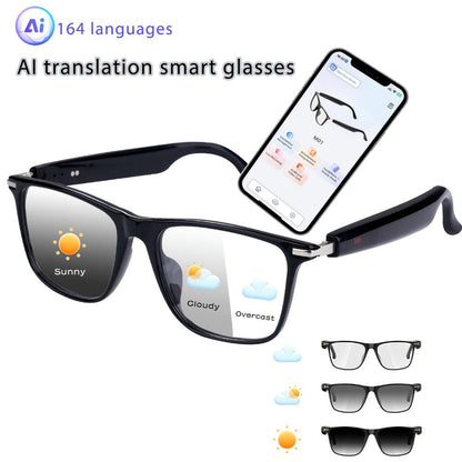 Smart Glasses 160-Language Translation Eyewear with Open-Ear Audio and 19 Photochromic Frame Options