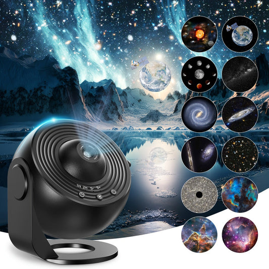 Star Projector Galaxy Aurora Night Light – 13-in-1 Planetarium Projector for Bedroom, Kids Room & Home Theater with Atmospheric LED Lighting