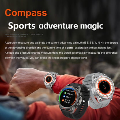 GPS NFC Smartwatch for Men – AI Voice Calling, 360×360 HD Screen, Built-in Compass, Motion Trajectory, Heart Rate Sleep Fitness Tracker – Outdoor Sports Watch Black Silver Steel
